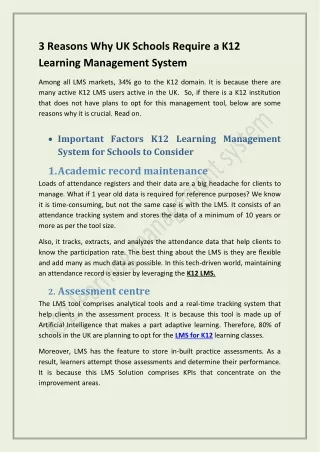 3 reasons why uk schools require a k12 learning