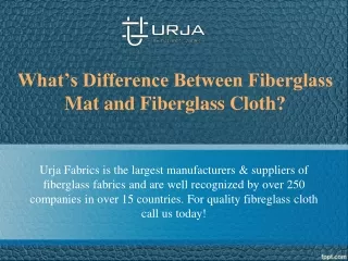 What's the difference between fiberglass cloth and fiberglass mat