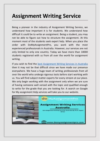 assignment writing service