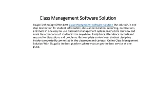 class management software solution