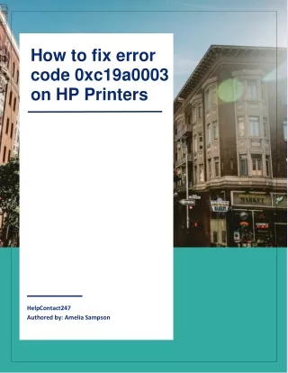 how to fix error code 0xc19a0003 on hp printers