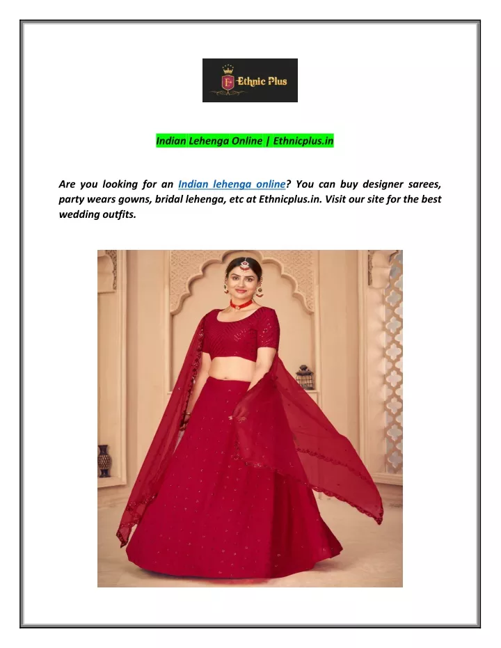 indian lehenga online ethnicplus in