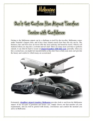 Don’t Get Confuse Hire Airport Transfers Service with Confidence