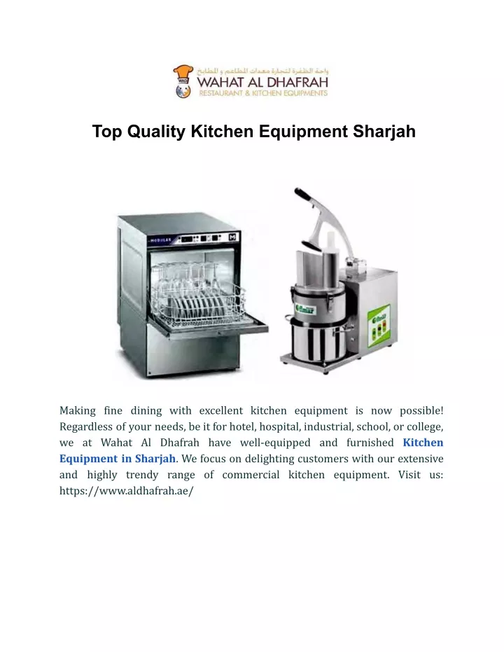 top quality kitchen equipment sharjah