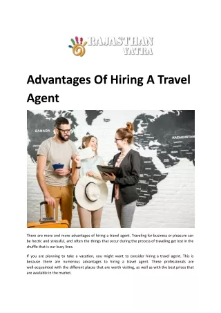 advantages of hiring a travel agent