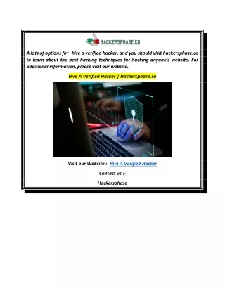 Hire A Verified Hacker  Hackersphase.co