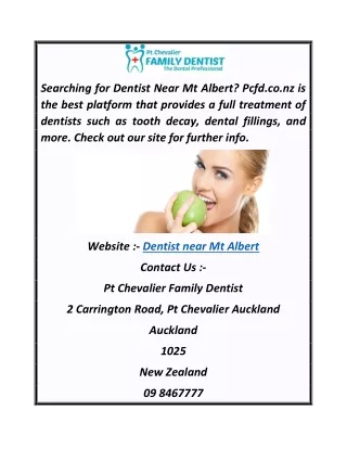 Dentist Near Mt Albert  Pcfd.co.nz