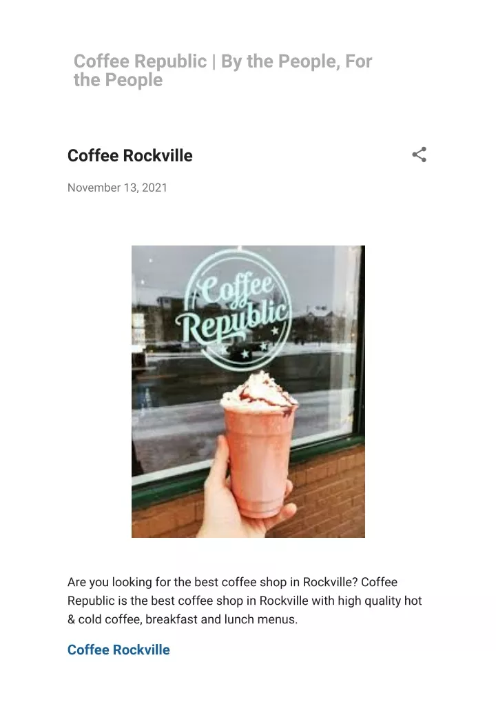 coffee republic by the people for the people