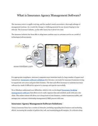 What is Insurance Agency Management Software
