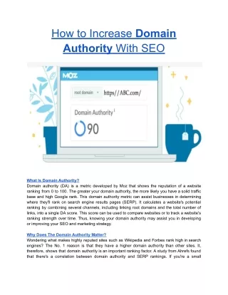 How to Increase Domain Authority With SEO