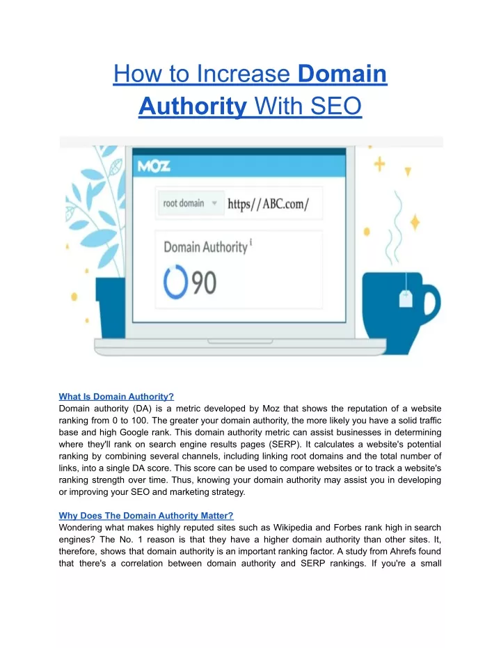 how to increase domain authority with seo