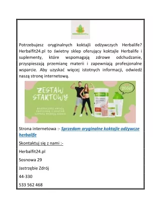 Oryginalne Koktajle Herbalife Nutrition Herbalfit24.pl