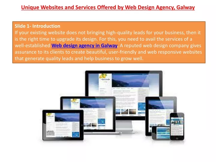 unique websites and services offered by web design agency galway