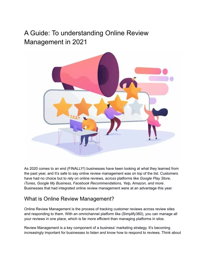 a guide to understanding online review management