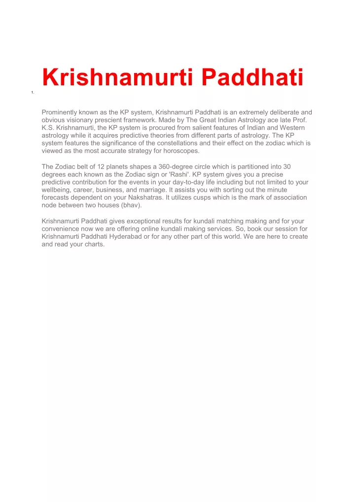 krishnamurti paddhati