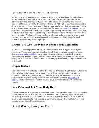 tips you should consider after wisdom tooth