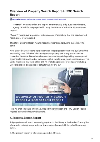 overview of property search report roc search