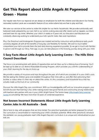 What I Wish I Knew a Year Ago About Little Angels Early Learning Centre