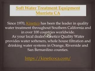 Soft Water Treatment Equipment Murrieta CA