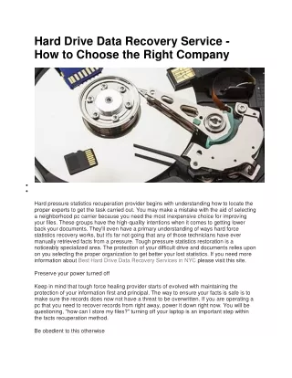 hard drive data recovery service how to choose