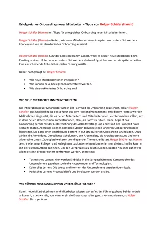Erfolgreiches Onboarding neuer Mitarbeiter