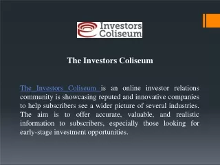 Online Investor Community and Relations Portal - The Investors Coliseum-converted