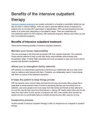 Benefits of the intensive outpatient therapy.docx