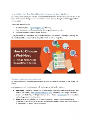 how to find the best web hosting provider