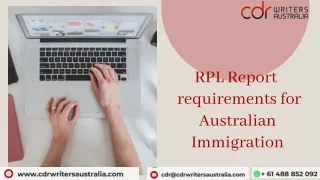 RPL Report requirements for Australian Immigration