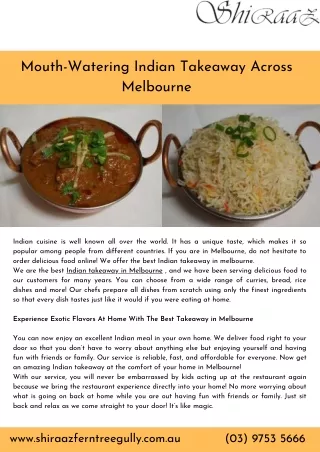 Mouth-Watering Indian Takeaway Across Melbourne