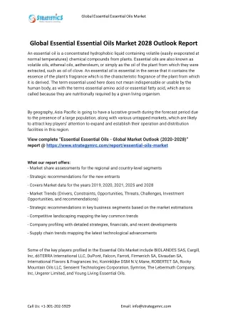 global essential essential oils market