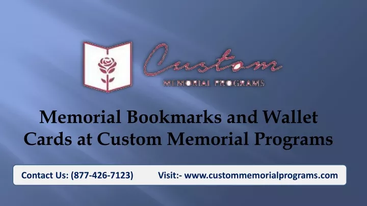 memorial bookmarks and wallet cards at custom