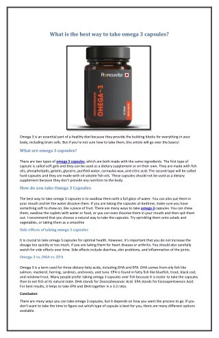what is the best way to take omega 3 capsules
