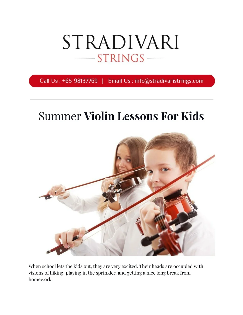 PPT - Summer Violin Lessons For Kids PowerPoint Presentation, free ...