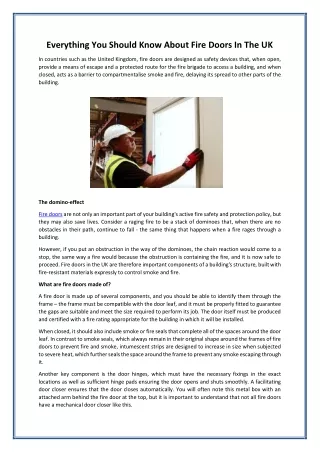 Everything You Should Know About Fire Doors In The UK
