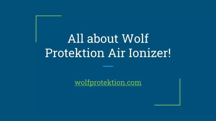 all about wolf protektion air ionizer