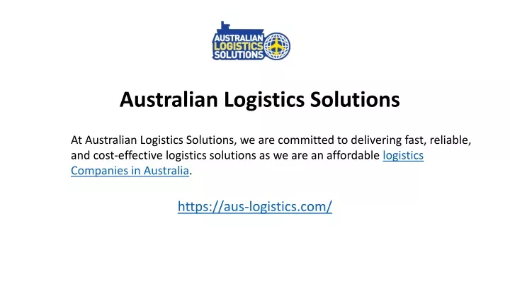 australian logistics solutions