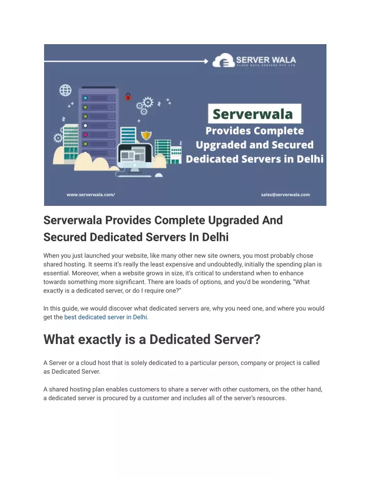 serverwala provides complete upgraded and secured