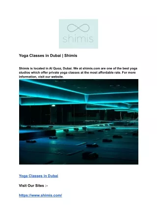 Yoga Classes in Dubai _ Shimis