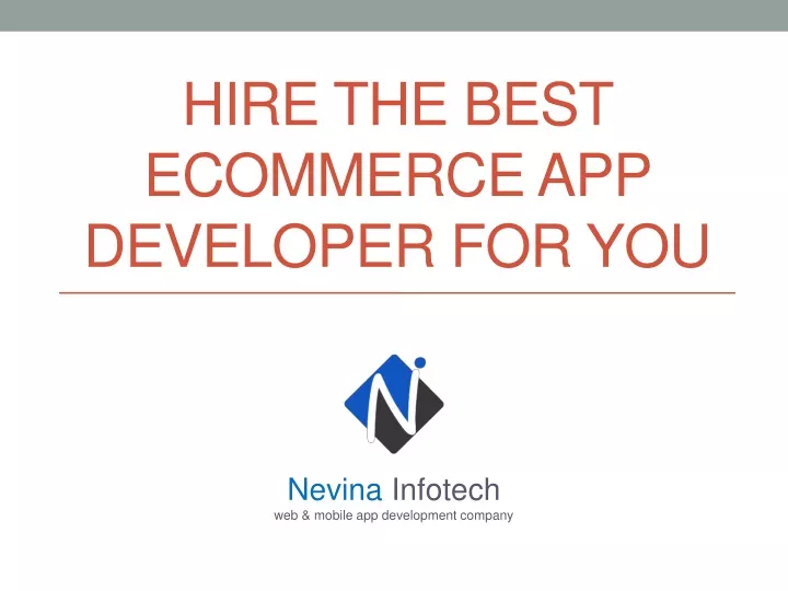 hire the best ecommerce app developer for you