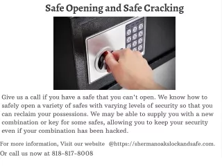 safe opening and safe cracking