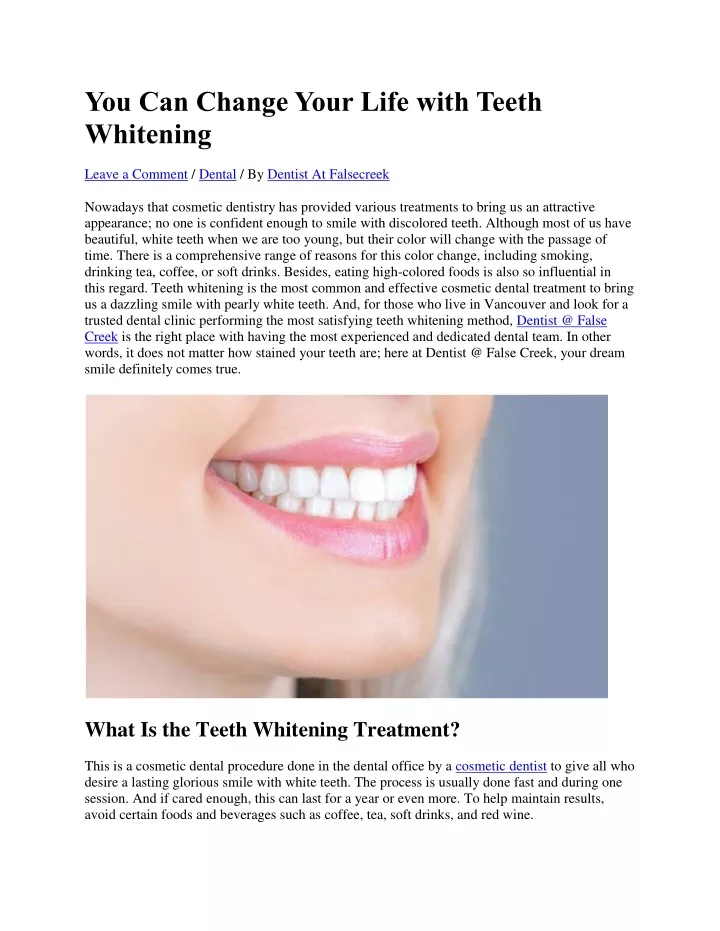 you can change your life with teeth whitening