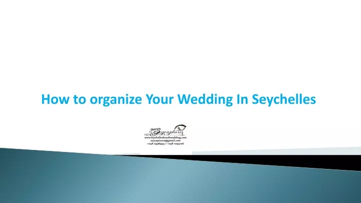 how to organize your wedding in seychelles