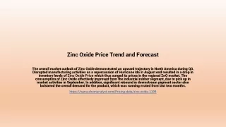 zinc oxide price trend and forecast