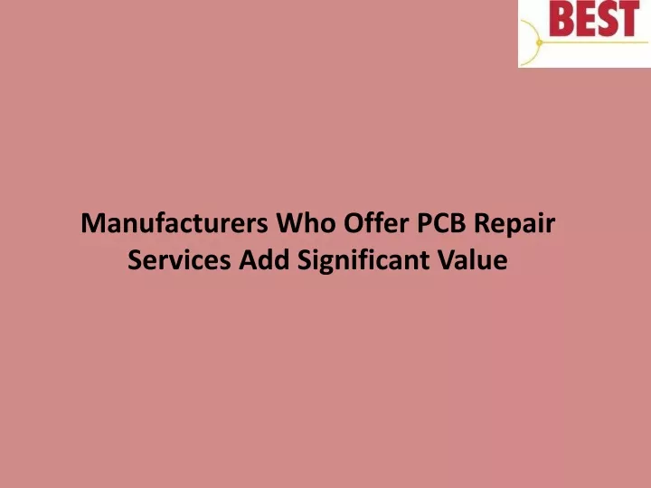 manufacturers who offer pcb repair services