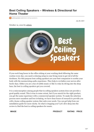 Best Ceiling Speakers – Wireless & Directional for Home Theater