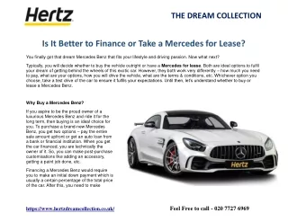Is It Better to Finance or Take a Mercedes for Lease?