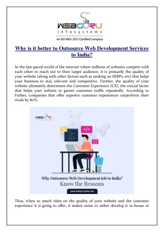 why is it better to outsource web development