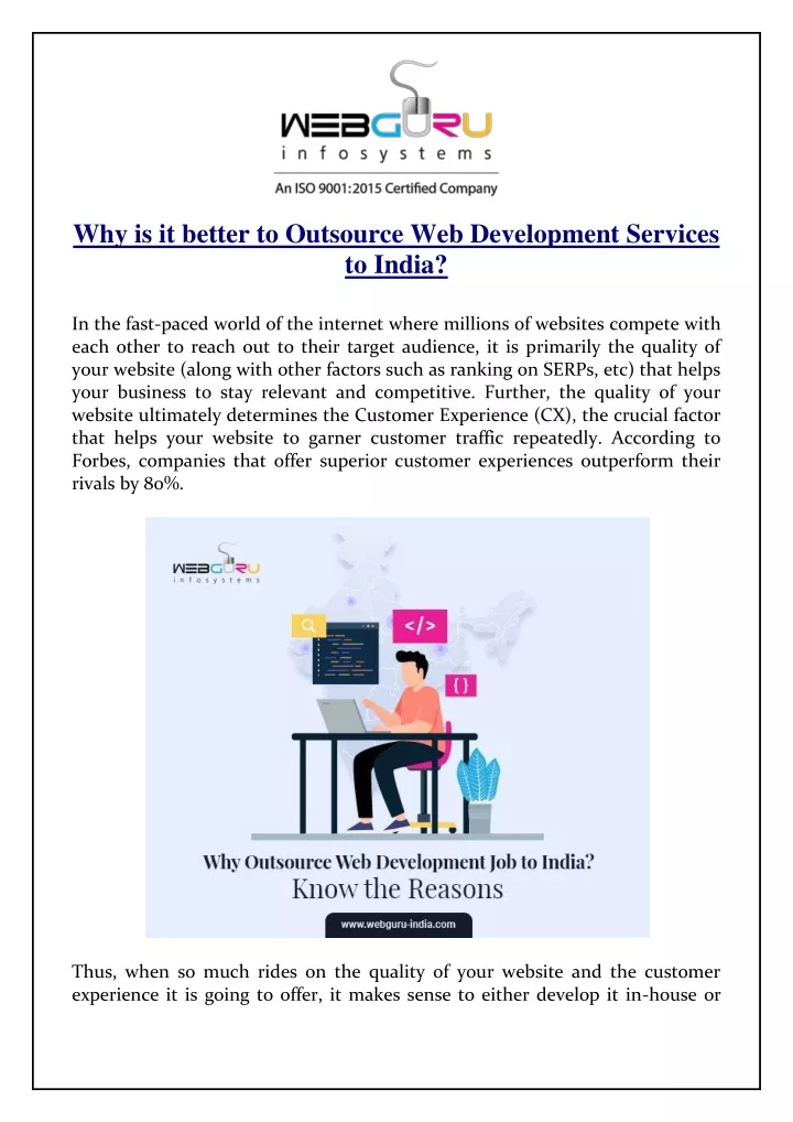 why is it better to outsource web development