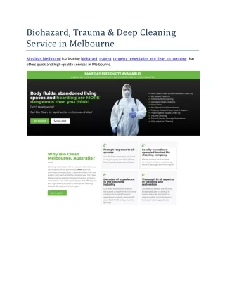 biohazard trauma deep cleaning service